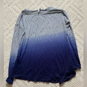 Women’s Medium Cato Long-sleeve Grey-Navy Gradient Top